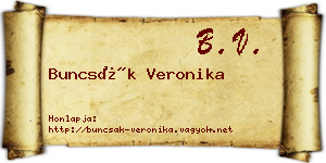 Buncsák Veronika névjegykártya